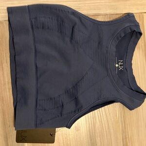 NUX Blue Fitted Crop Tank Top